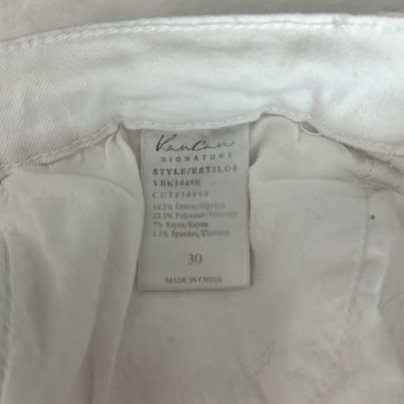 KanCan Signature High Rise Flare Raw Hem White Denim Jeans, 30 - Picture 10 of 10